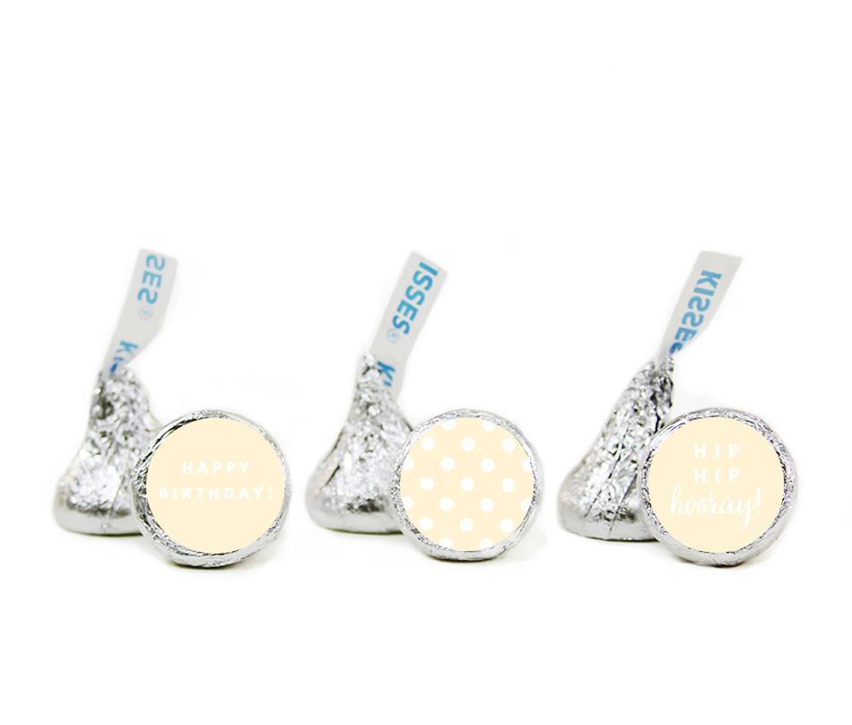 Happy Birthday Hershey's Kisses Stickers-Set of 216-Andaz Press-Ivory-