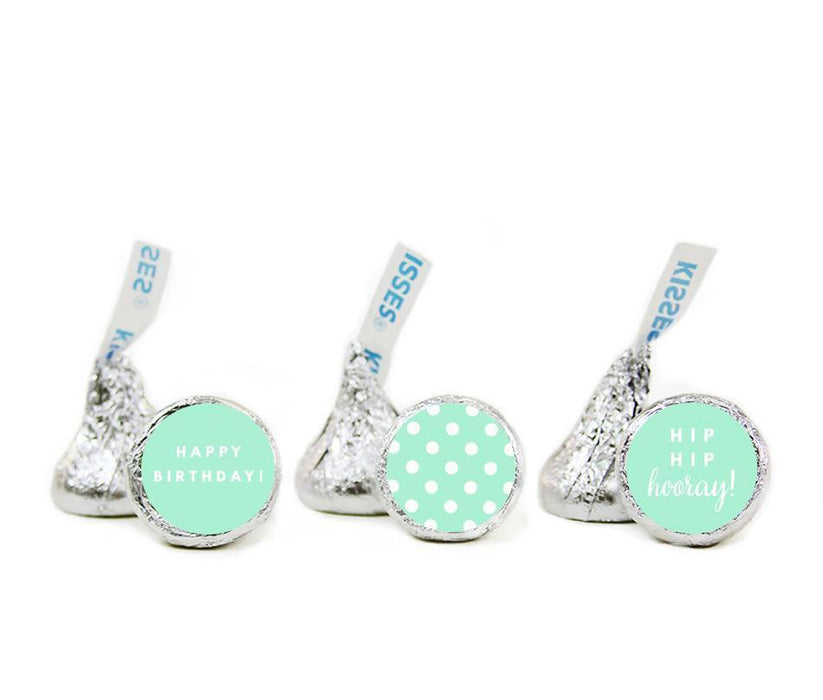 Happy Birthday Hershey's Kisses Stickers-Set of 216-Andaz Press-Mint Green-