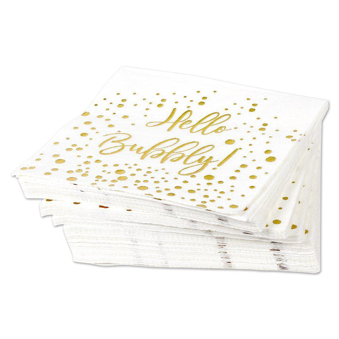 Hello Bubbly Funny Cocktail Napkins-Set of 50-Andaz Press-