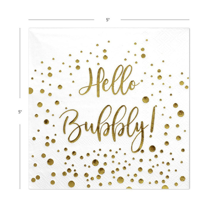 Hello Bubbly Funny Cocktail Napkins-Set of 50-Andaz Press-