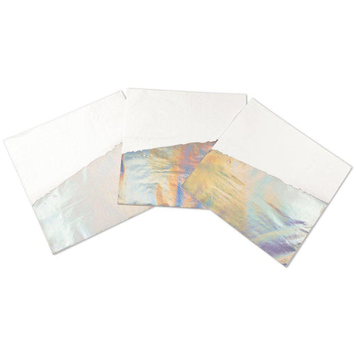 Iridescent Holographic Dipped Beverage Napkins-Set of 50-Andaz Press-Iridescent-