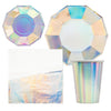 Iridescent Holographic Party Tableware Kit-Set of 50-Andaz Press-Iridescent-