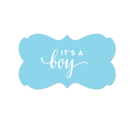 It'S A Boy! Fancy Frame Label Stickers-Set of 36-Andaz Press-Baby Blue-