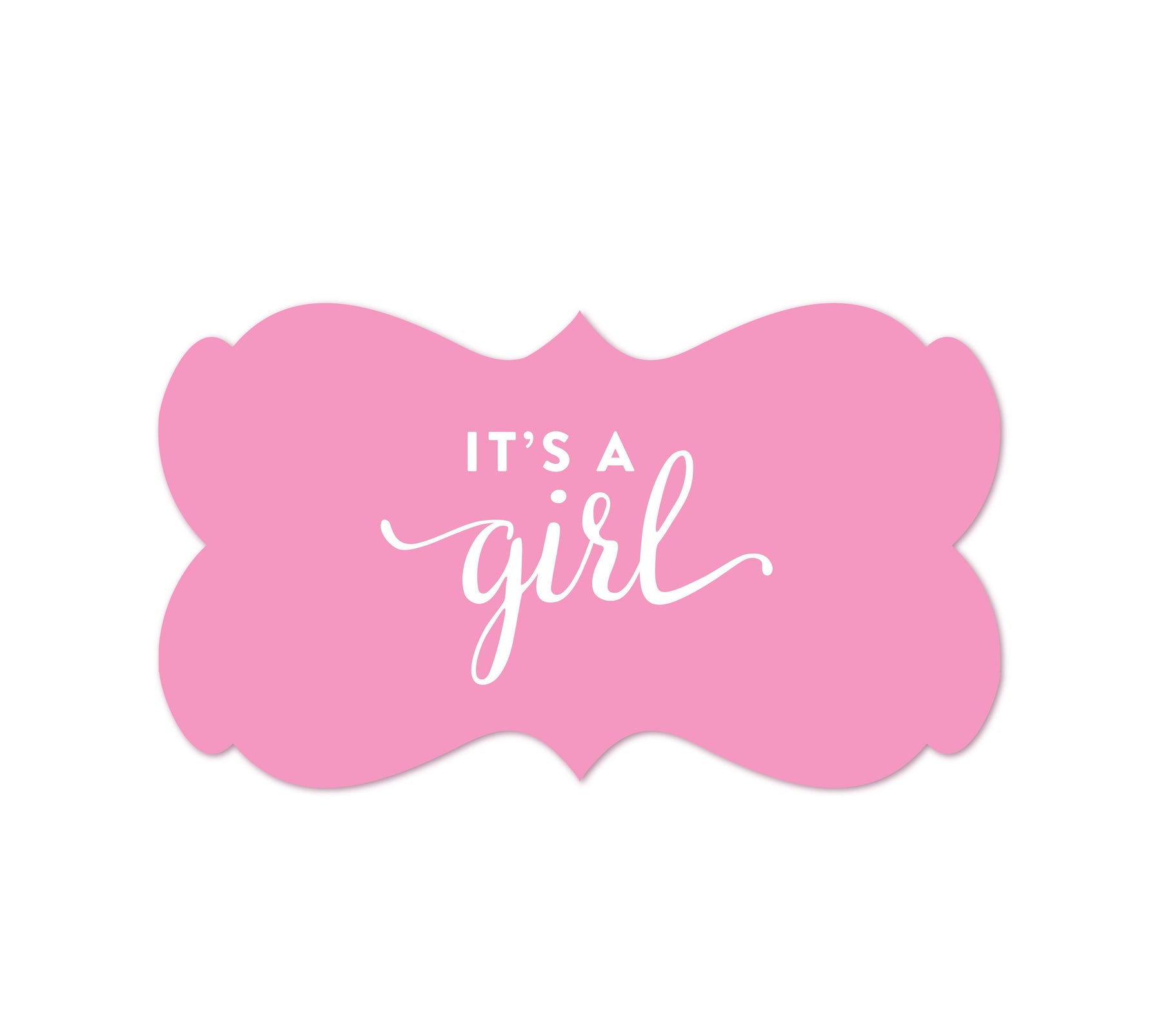 It's A Boy! Fancy Frame Label Stickers-Set of 36-Andaz Press-Pink-