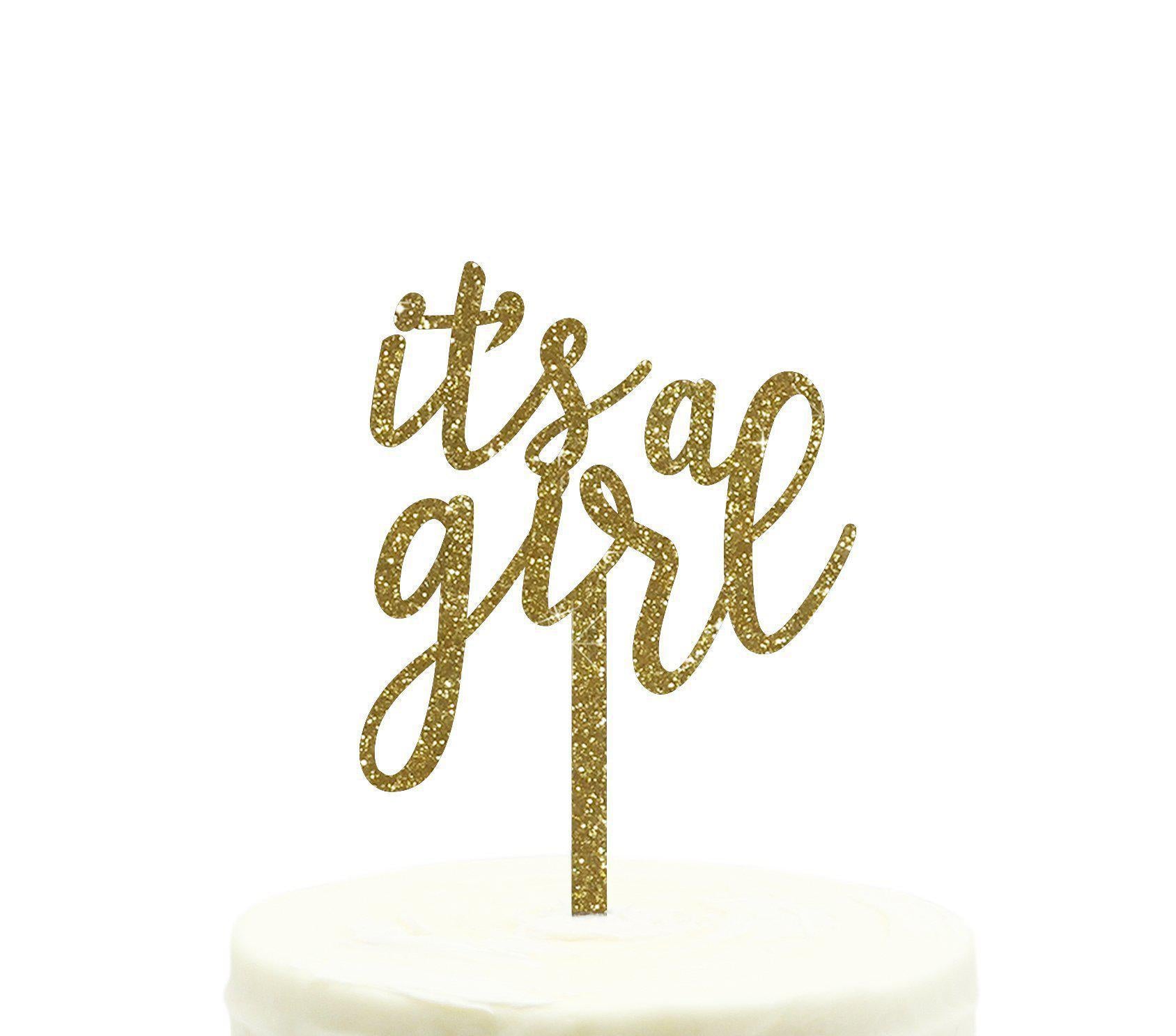 Baby Shower Cake Acrylic Golden Cake Topper