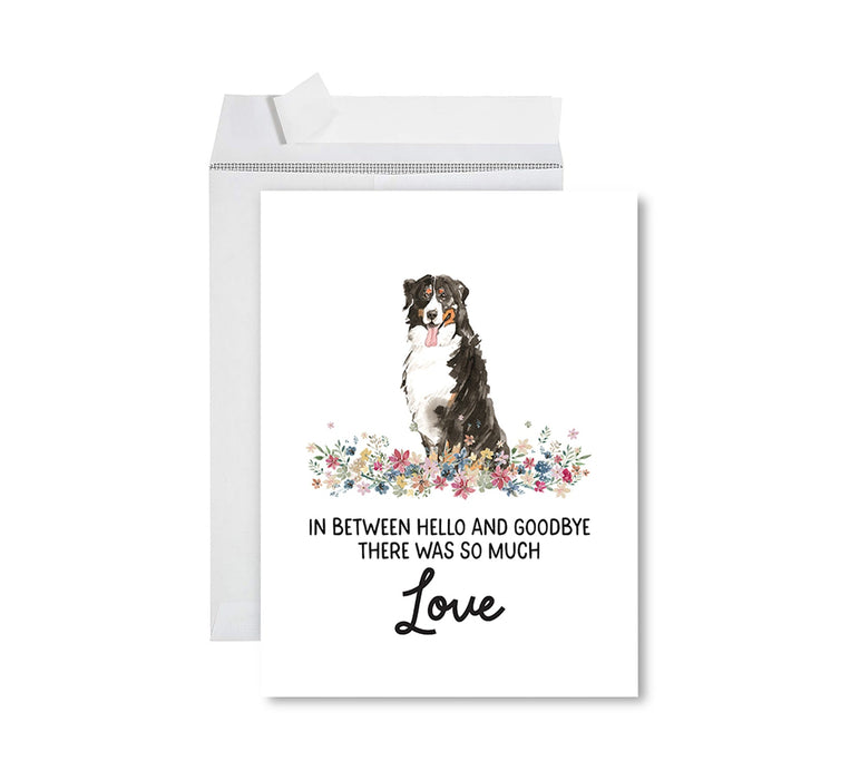 Jumbo Pet Sympathy Card with Envelope, Dog Grief Bereavement Card, 8.5" x 11" Design 2-Set of 1-Andaz Press-Bernese Mountain Dog-