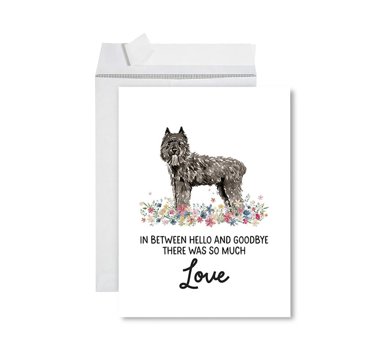 Jumbo Pet Sympathy Card with Envelope, Dog Grief Bereavement Card, 8.5" x 11" Design 2-Set of 1-Andaz Press-Bouvier des Flandres-