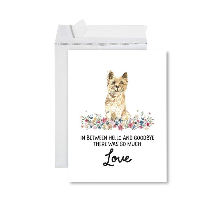 Jumbo Pet Sympathy Card with Envelope, Dog Grief Bereavement Card, 8.5" x 11" Design 2-Set of 1-Andaz Press-Cairn Terrier-