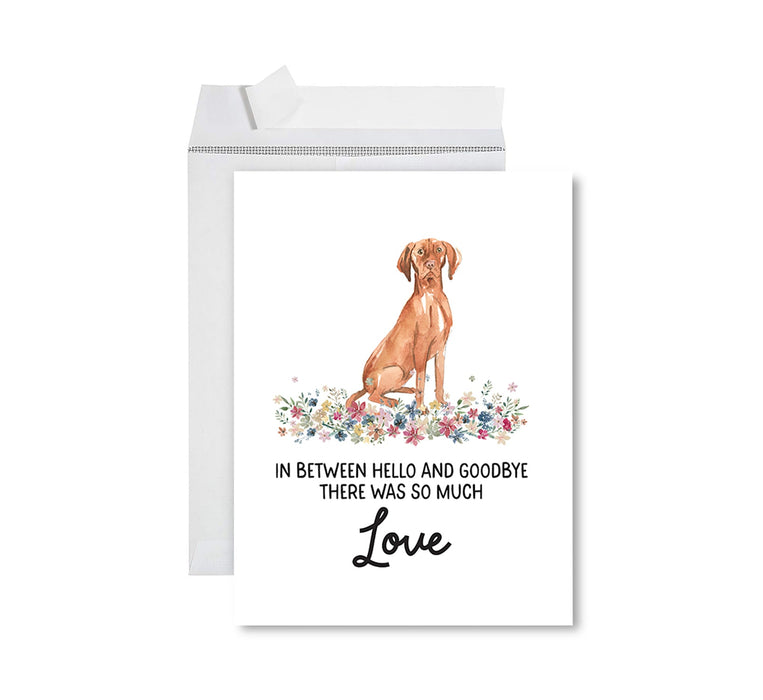 Jumbo Pet Sympathy Card with Envelope, Dog Grief Bereavement Card, 8.5" x 11" Design 2-Set of 1-Andaz Press-Hungarian Vizsla-