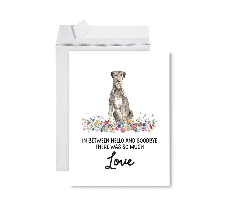 Jumbo Pet Sympathy Card with Envelope, Dog Grief Bereavement Card, 8.5" x 11" Design 2-Set of 1-Andaz Press-Irish Wolfhound-