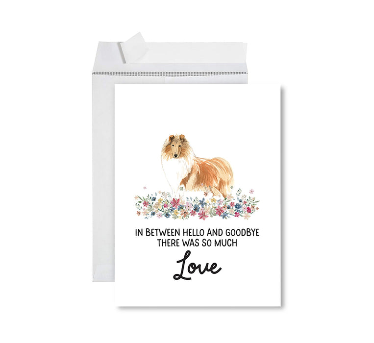 Jumbo Pet Sympathy Card with Envelope, Dog Grief Bereavement Card, 8.5" x 11" Design 2-Set of 1-Andaz Press-Rough Collie-