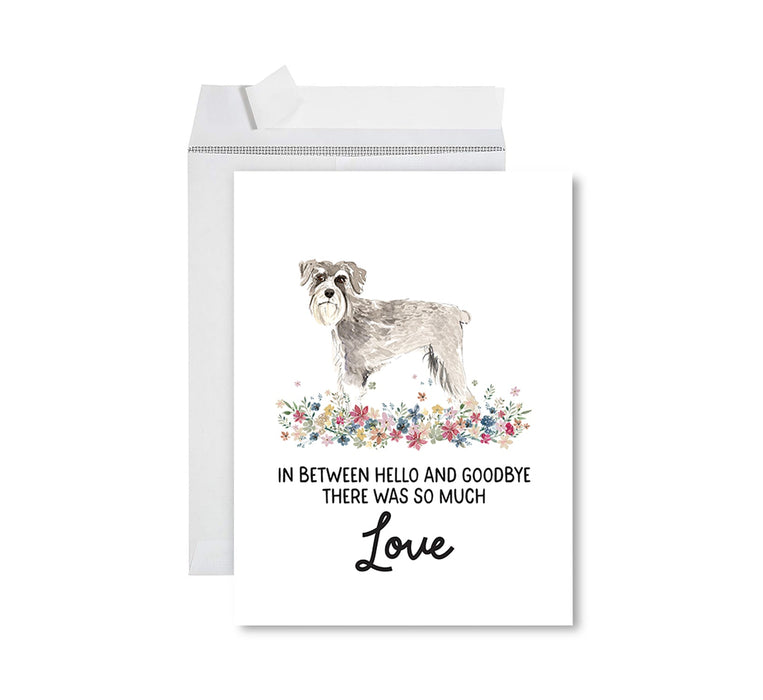 Jumbo Pet Sympathy Card with Envelope, Dog Grief Bereavement Card, 8.5" x 11" Design 2-Set of 1-Andaz Press-Schnauzer-