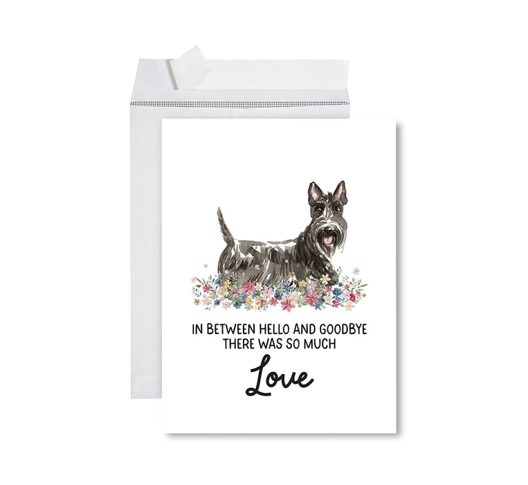 Jumbo Pet Sympathy Card with Envelope, Dog Grief Bereavement Card, 8.5" x 11" Design 2-Set of 1-Andaz Press-Scottish Terrier-