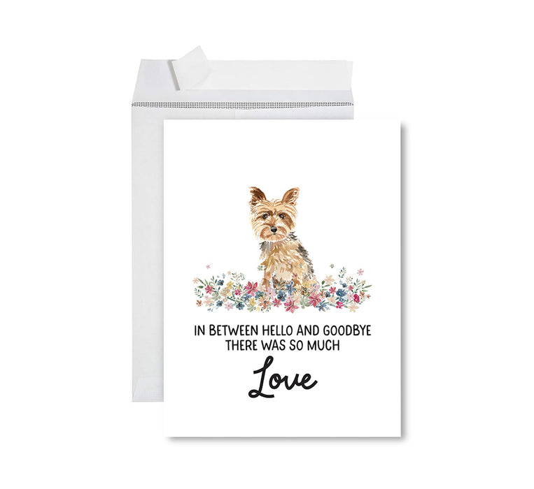 Jumbo Pet Sympathy Card with Envelope, Dog Grief Bereavement Card, 8.5" x 11" Design 2-Set of 1-Andaz Press-Yorkshire Terrier-