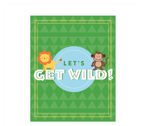 Jungle Safari Adventure Birthday Let's Celebrate! Wine Bottle Labels-Set of 8-Andaz Press-