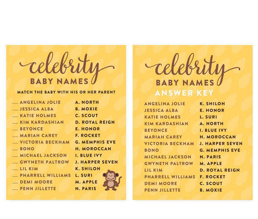 Jungle Safari Baby Shower Games & Fun Activities-Set of 1-Andaz Press-Celebrity Name Game-