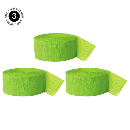 Kiwi Green Crepe Paper Streamer Hanging Decorative Kit-Set of 3-Andaz Press-