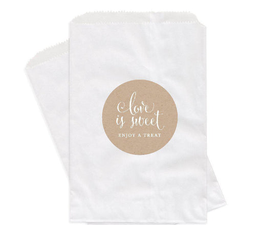 Kraft Brown Love is Sweet Enjoy a Treat Favor Bags-Set of 24-Andaz Press-