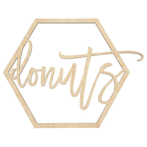 Large Laser Cut Donut Hexagon Wood Bar Sign-Koyal Wholesale-