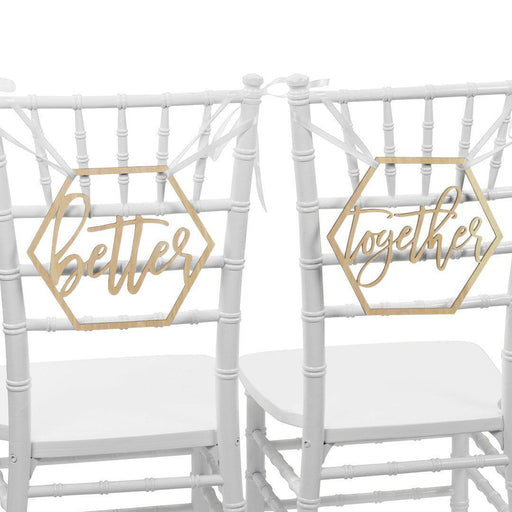 Laser Cut Wood Better Together Chair Signs-Set of 2-Koyal Wholesale-