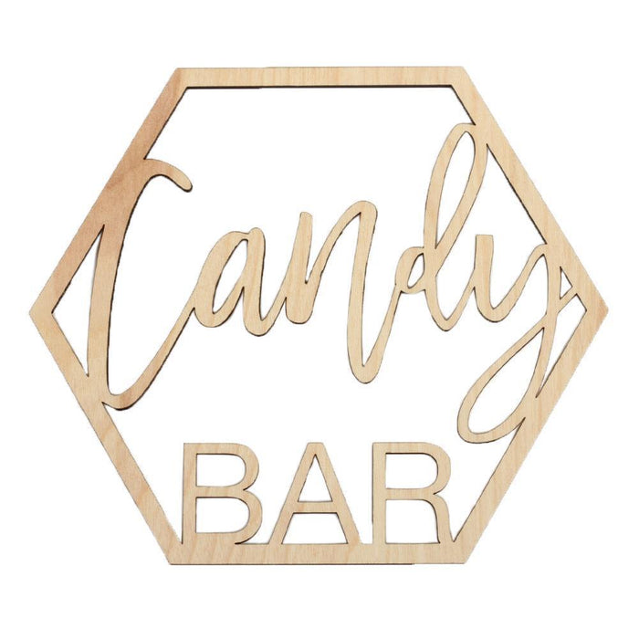 Laser Cut Wood Candy Bar Sign-Set of 1-Koyal Wholesale-