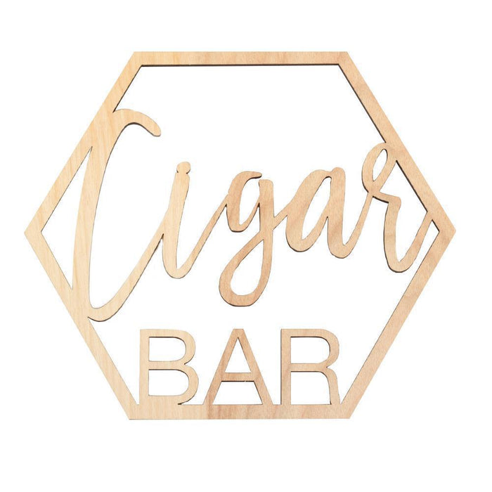 Laser Cut Wood Cigar Bar Sign-Set of 1-Koyal Wholesale-