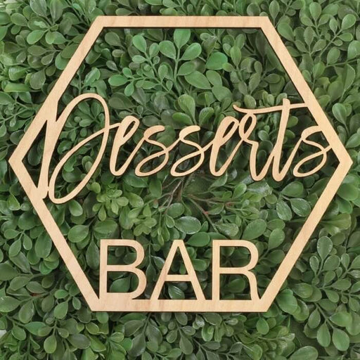 Laser Cut Wood Desserts Bar Sign-Set of 1-Koyal Wholesale-