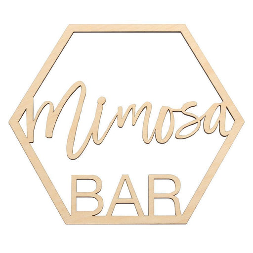 Laser Cut Wood Mimosa Bar Sign-Set of 1-Koyal Wholesale-