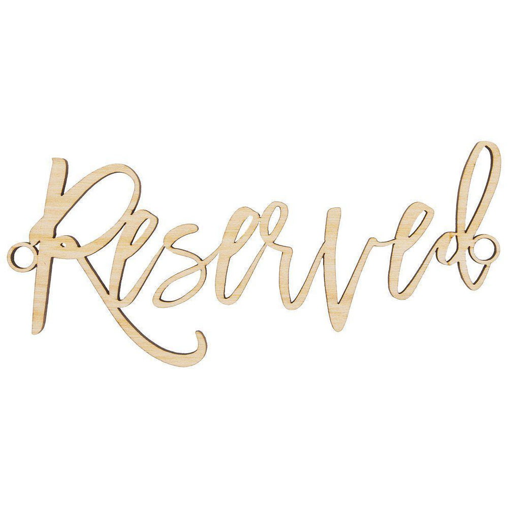 Laser Cut Wood Scripted Reserved Chair Signs-Set of 6-Koyal Wholesale-