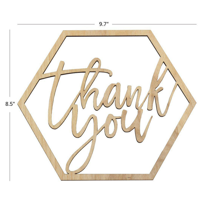 Laser Cut Wood Thank You Sign-Set of 1-Koyal Wholesale-