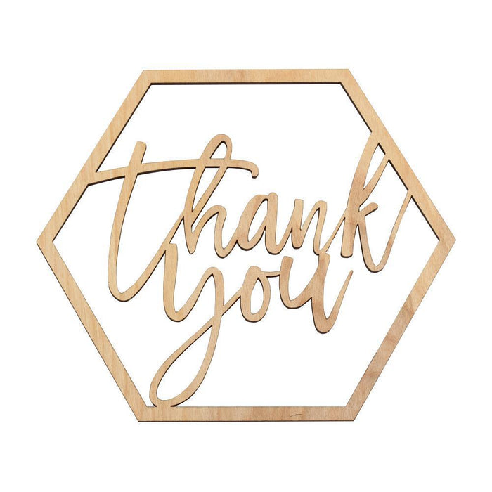 Laser Cut Wood Thank You Sign-Set of 1-Koyal Wholesale-