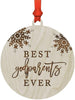 Laser Engraved Wood Christmas Ornament, Best Godparents Ever, Snowflakes-Set of 1-Andaz Press-