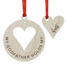 Laser Engraved Wood Christmas Ornament, My Godfather Holds My Heart-Set of 1-Andaz Press-