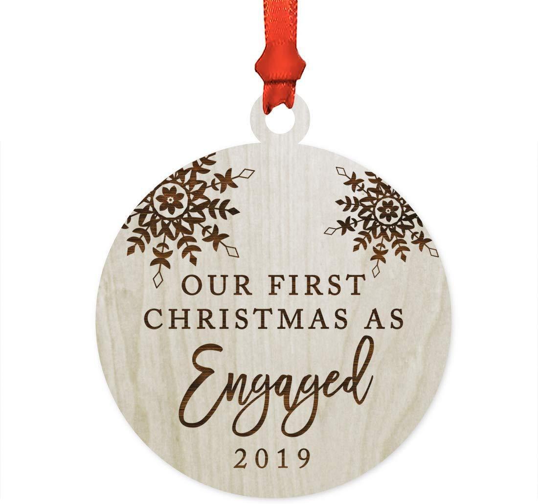 Engaged Christmas Ornament Personalized - First Christmas Engaged