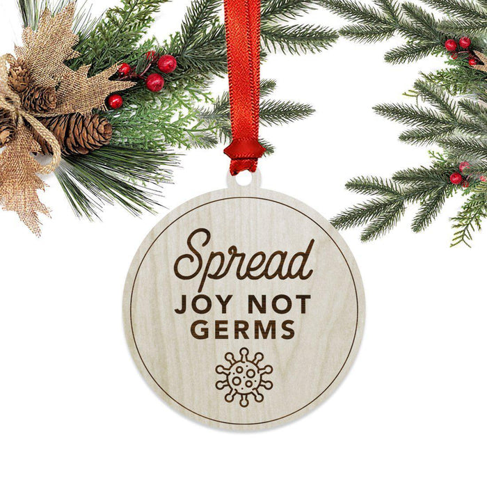 Laser Engraved Wood Quarantine Social Distance Pandemic Christmas Ornament Keepsake-Set of 1-Andaz Press-Face-