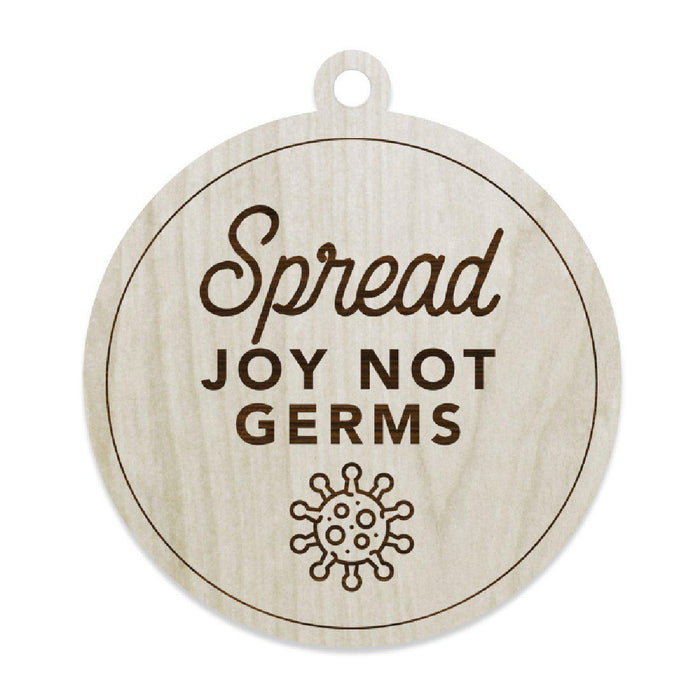 Laser Engraved Wood Quarantine Social Distance Pandemic Christmas Ornament Keepsake-Set of 1-Andaz Press-Spread Joy-