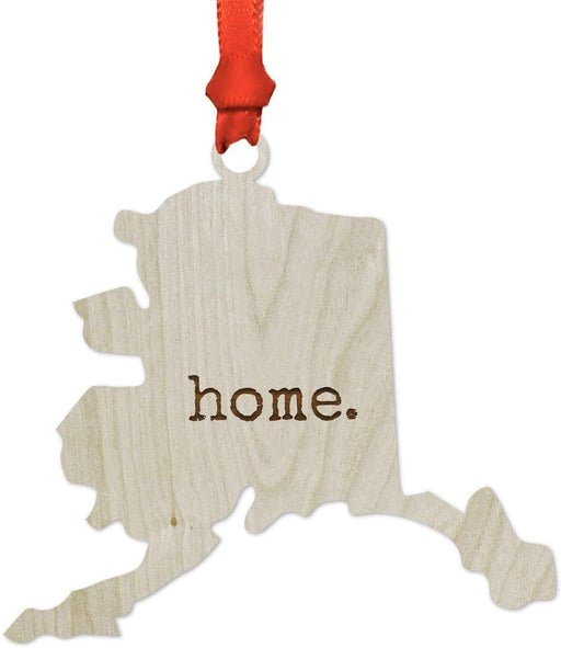 Laser Engraved Wood US State Christmas Ornament, Home-Set of 1-Andaz Press-Alaska-