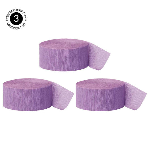 Lavender Crepe Paper Streamer Hanging Decorative Kit-Set of 3-Andaz Press-