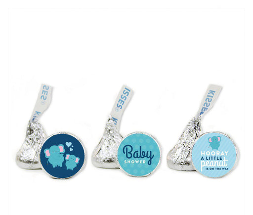 Lil Peanut Elephant Boy Baby Shower Hershey's Kisses Favor Labels-Set of 216-Andaz Press-Party-