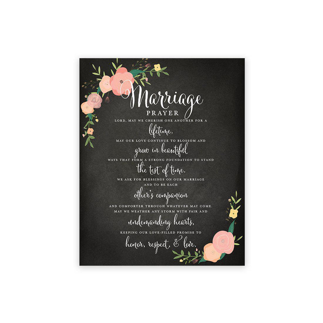 Marriage Prayer Canvas Wall Art Decor, Wedding Registry Marriage Ideas