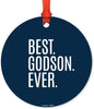 Metal Christmas Ornament, Best Godson Ever-Set of 1-Andaz Press-