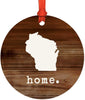 Metal Christmas Ornament, Rustic Wood Print, Wisconsin-Set of 1-Andaz Press-