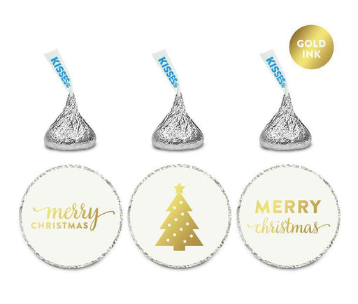 Metallic Gold Christmas Hershey's Kisses Labels-Set of 216-Andaz Press-