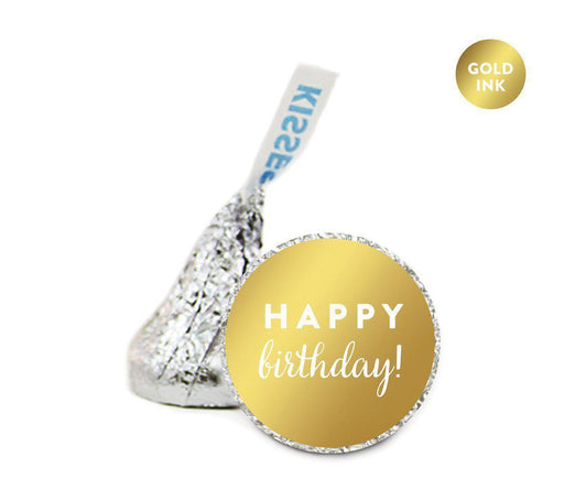 Metallic Gold Happy Birthday! Hershey's Kisses Stickers-Set of 216-Andaz Press-