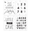 Minimalist Boys Nursery Room Wall Art, Black White Scandinavian, You are Our Greatest Adventure, Alphabet-Set of 4-Andaz Press-