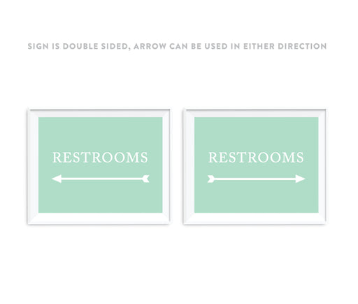 Mint Green Wedding Direction Signs-Set of 1-Andaz Press-Restrooms-