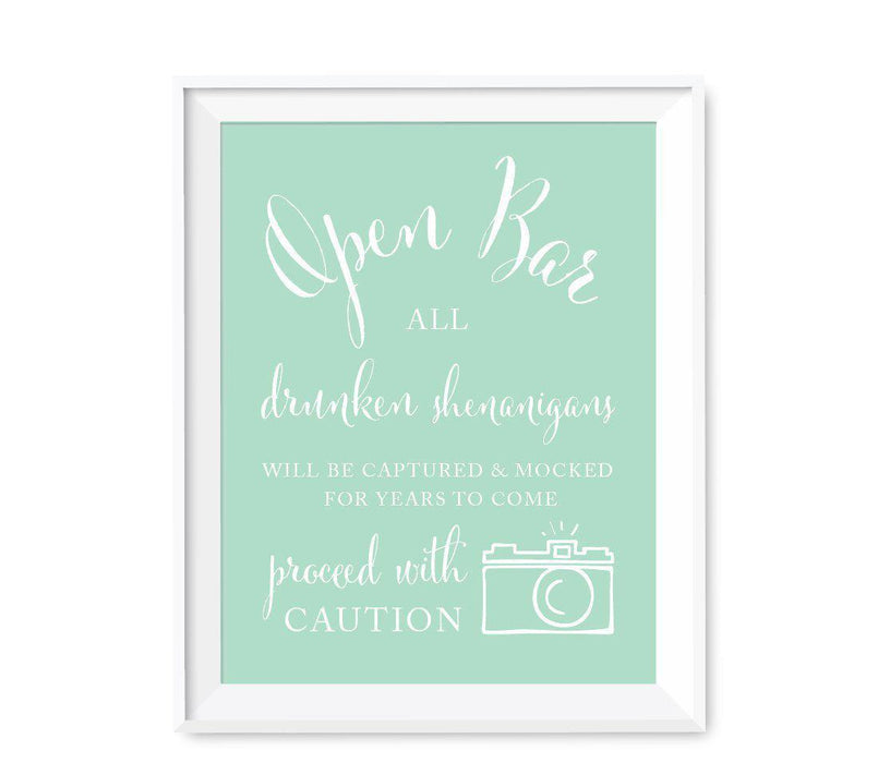 Mint Green Wedding Signs-Set of 1-Andaz Press-Mr. & Mrs.-