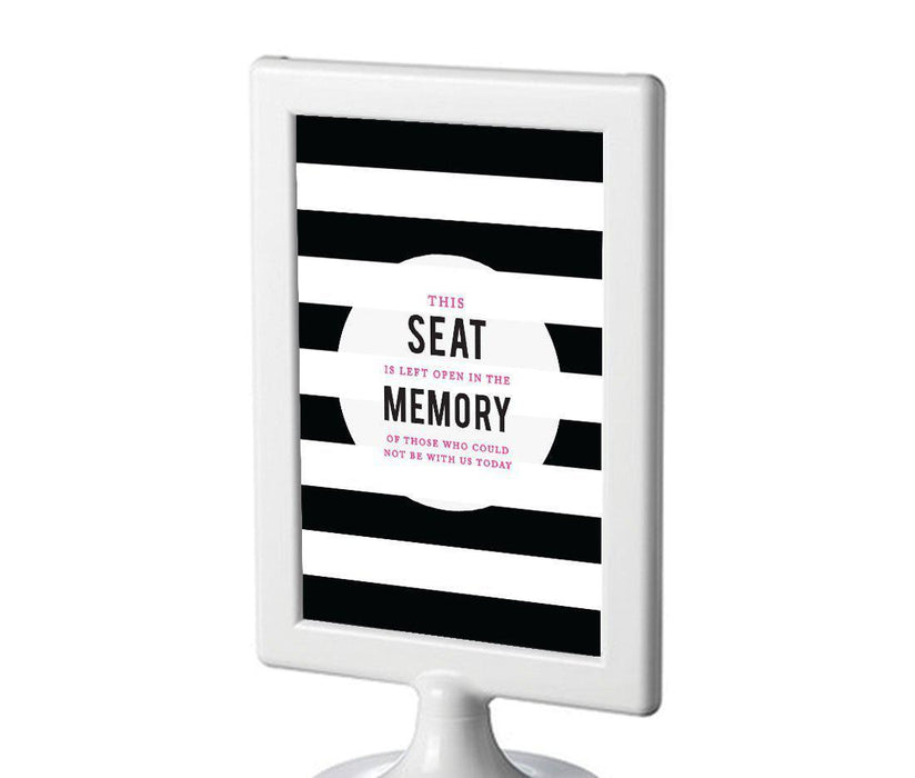 Modern Black and White Stripes Wedding Framed Party Signs-Set of 1-Andaz Press-Mr. & Mrs.-