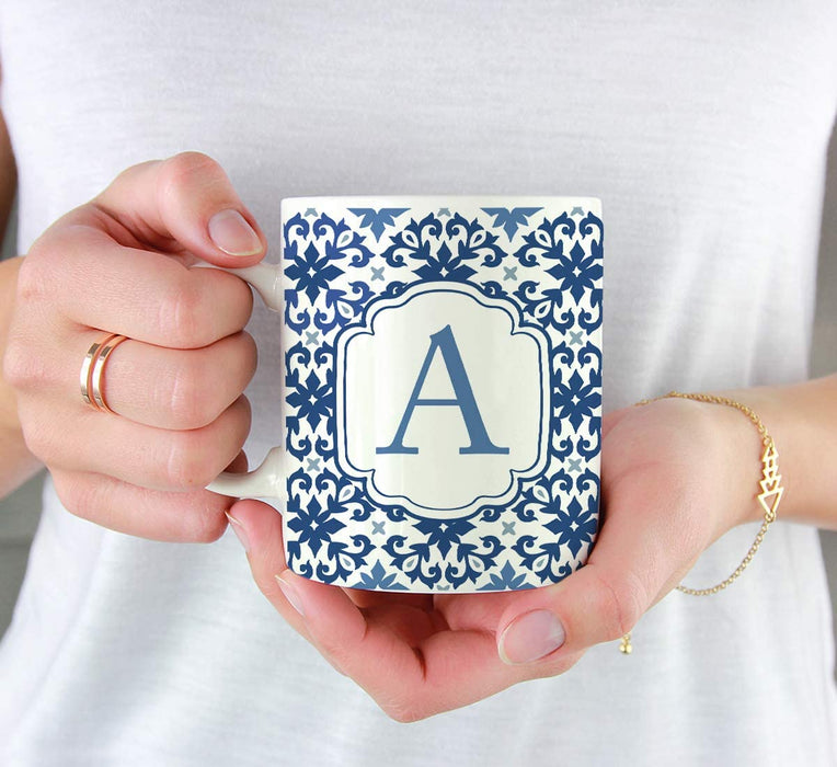 Moroccan Monogram Ceramic Coffee Mug-Set of 1-Andaz Press-Letter A-