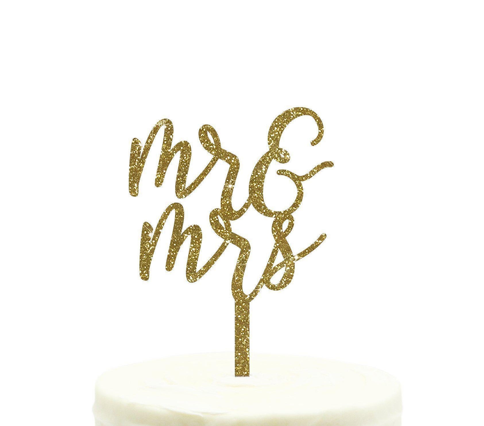 Mr And Mrs Glitter Acrylic Wedding Cake Toppers 